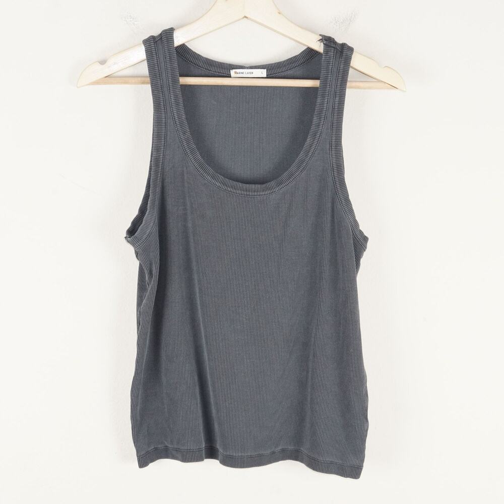 Marine Layer Lexi Rib Gray Tencel Tank Top Womens Sz L